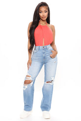 One And Only Ultra High Rise Ripped Boyfriend Jeans - Medium Blue Wash Ins Street